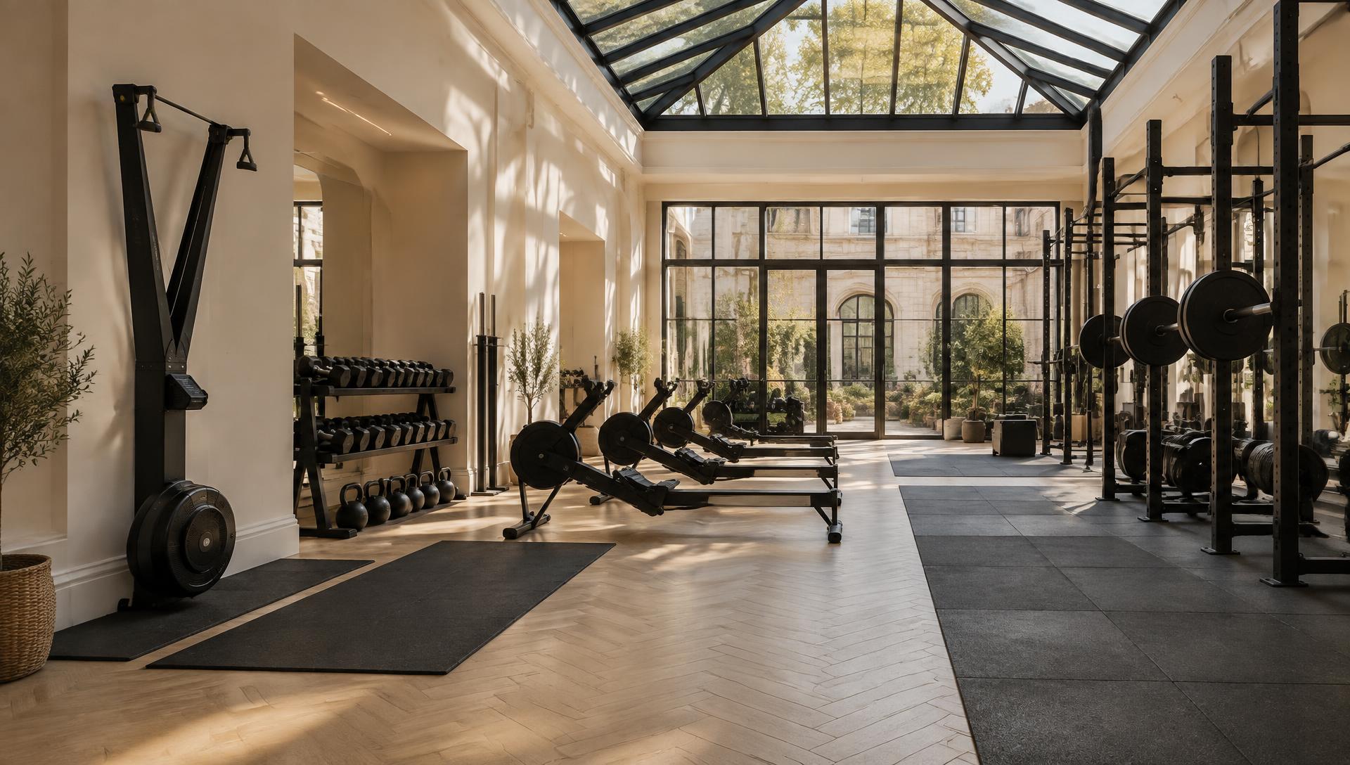 Salle indépendante équipée au petit matin